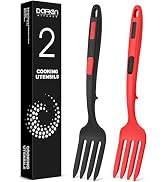 Silicone Flexible Cooking Fork, 11.6 Inch Heat Resistant, Large Non Stick, Mash Food, Whisk Eggs ...