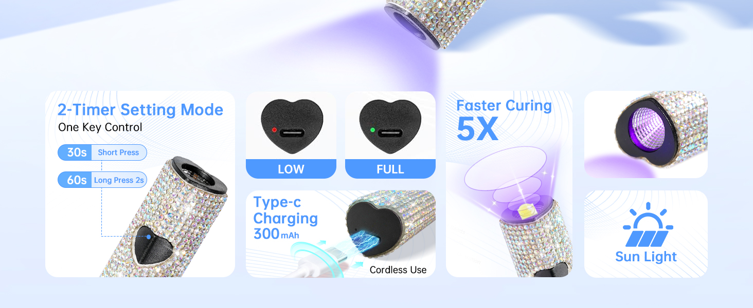 mini led lamp nails