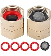 JOEJET Female to Female Hose Adapter with Swivel-3/4 Inch Brass Garden Hose Adapter for Pressure ...
