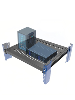 1U 4-post rack shelf