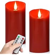 Biyanuo Flameless Battery Operated LED Candles with10key Button Remote Control 24-Hour Timer Set ...