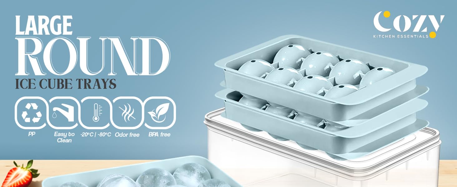 cozy kitchen essentials box straw bin storage tong lid ice cube tray bpa free odor free 4 pack 3