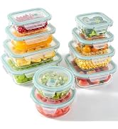 BOROHOUSE 10-Pack Borosilicate Glass Food Storage Containers Set with Airtight Lids – Oven, Micro...
