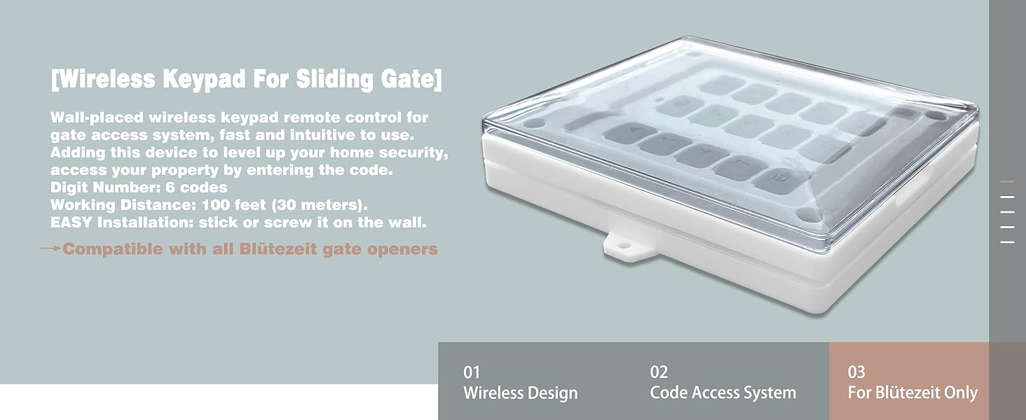 keypad wireless for access system automatic sliding gate opener digit code control security