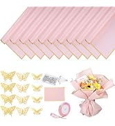 woric 93 Pcs Flower Bouquet Wrapping Paper Kits, 20 Sheets Waterproof Floral Wrapping Paper 10 Gr...