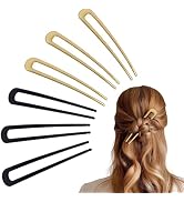 hisial 6Pcs Metal French Hair Pins for Women U Shape Sticks 3.9 Inch Vintage Fork for Hairstyle A...