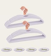 ManGotree Velvet Coat Hangers with Empty Aromatherapy Boxes, Non-Slip Short Neck Hangers, Ultra-T...