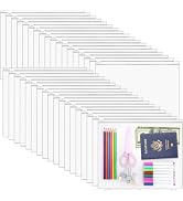 Antner 36 Pack Letter Size Binder Pockets for 3-Ring Binder Zipper Pouch Waterproof PVC Document ...