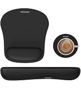 TECKNET 3-in-1 Mouse Pad with Wrist Rest & Keyboard Pad Set - Memory Foam Keyboard and Mouse pad ...
