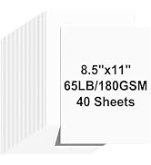 Cardstock 8.5 X 11, 40 Sheets White Card Stock, 65lb/ 180gsm Copy Paper, Cardstock Printer Paper ...