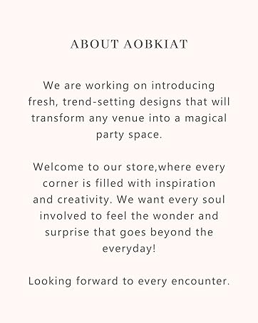 Text image describing Aobkiat's mission to create trend-setting designs for transforming venues into magical party spaces, emphasizing inspiration and creativity in their store.