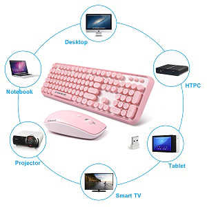 pink keyboard and mouse wireless