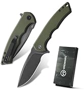 VIRENKNIFE Mini Pocket Knife for Men Women, 2.99" D2 Steel Blade G10 Handle Folding Knife with Po...