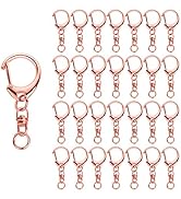 50PCS Roctee Swivel Lanyard Snap Hook with Key Rings, Metal Hooks Keychain Hooks for Lanyard Key ...