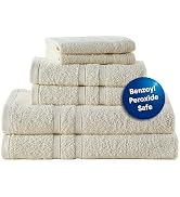 CLOROX Bleach Friendly Towel Set, Quick Dry 100% Cotton Highly Absorbent Lightweight, 2 Bath, 2 H...