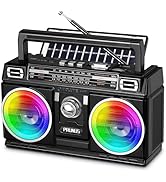 PRUNUS 750 AM FM Radio Portable with Bluetooth Speaker, USB TF Card Playing, Solar/USB-C Recharge...