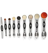 Magnetic Measuring Spoons Set Stainless Steel with Leveler-9pcs Stackable Metal Tablespoon Measur...