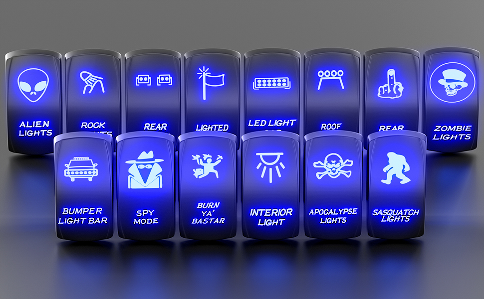 5 pin rocker switch blue