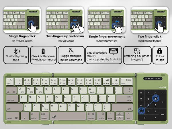 bluetooth foldable keyboard