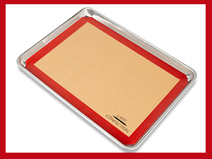 quarter sheet baking mat, silicone baking mat, non stick baking mat, heat resistant baking mat