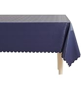 HOMOHEINI Rectangle Vinyl Tablecloth, 100% Waterproof Oil Proof Plastic Table Cloth, Wipeable Tab...