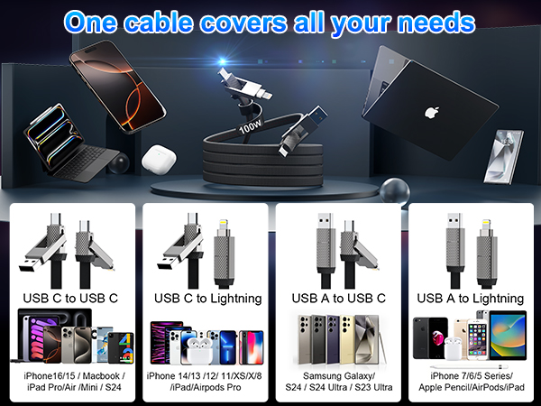 USB C Cable Lightning Charging Cable