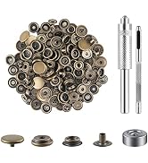 200 Pieces (50Sets) Leather Snap Fastener Kit Tool 5/8 inches (15mm) Snaps for Leather Press Stud...