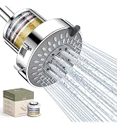 JDO High Pressure Filtered Shower Head, 5 Modes Rain Showerhead with Filter | Luxury Polished Chr...