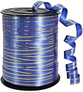 TONIFUL Curling Ribbon-Blue Gold Balloon Curling Ribbons-250 Yards Balloon String for DIY Decor,G...