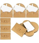 Mini Envelopes with Heart Shaped Clasp, 25 Pcs Mini Envelopes With Blank Cards, Cute Kraft Paper ...