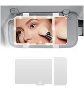 VKQTS 2026 New HD Car Mirror Vanity with Light,Adjustable Car Visor Mirror with 3 Color Modes & 5...
