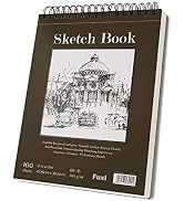 9 x 12 inches Sketch Book, Top Spiral Bound Sketch Pad, 1 Pack 100-Sheets (68lb/100gsm), Acid Fre...