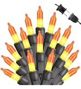 Toodour Candy Corn Halloween Lights, 25ft 100 Count Incandescent Halloween String Lights, UL Cert...
