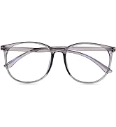 GANPUB Grey Blue Light Blocking Glasses, Computer Reading/Gaming/TV/Phones Glasses for Women Men,...