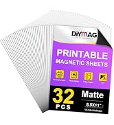 DIYMAG Printable Magnetic Sheets, 32Pcs 8.5 x 11 Inch Flexible Magnet Sheets Matte Non Adhesive M...
