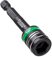HitScrews 2.5 Inch Impact Nut Driver 3/8" S2 Steel Hex Socket Bit | Non-Magnetic Spring Clip Nut ...