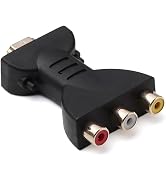 WLngtv Black HDMI to 3-RCA AV Converter | Male to Female Adapter for TV, DVD & Home Audio | Plug-...