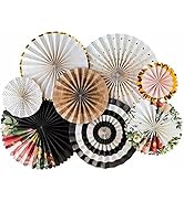 Bestage 8 Pcs Decoration Hanging Party Chinese Style Paper Fans Set for Birthday Wedding Graduati...