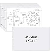 11x17 Sheet Protectors, 50 Pcs, Page Protectors for 3 Ring Binder, Side Loading Page Sleeves, Arc...