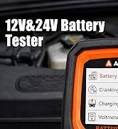 ANCEL BT410 12V 24V Car Battery Tester for Lead-Acid & Lithium Batteries, 100-2000 CCA Automotive...