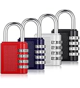 JIANTA 4 Pack Combination Lock, 4 Digit Combination Padlock, Outdoor Waterproof Padlock for Schoo...
