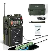 Emgykit R11 Emergency Crank Radio - 4000mAh/14800mWh NOAA/SW/AM/FM, Solar/Hand Crank/USB Charging...