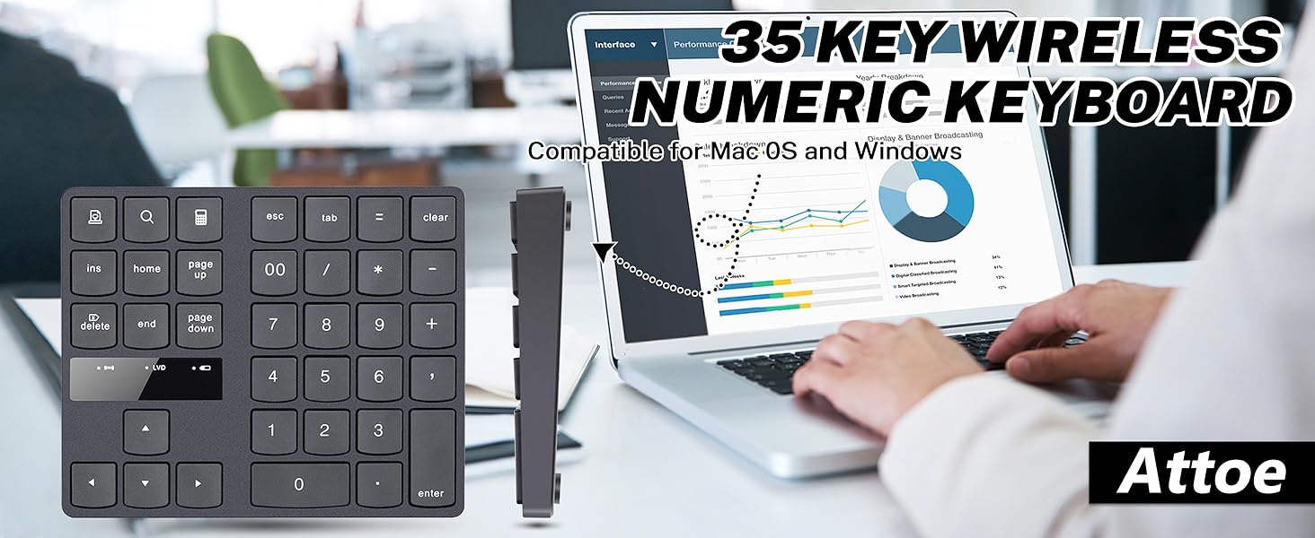 35 KEY WIRELESS NUMERIC KEYBOARD