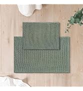 FRESHMINT Chenille Bathroom Rugs 2 Piece Set - Non-Slip Water Absorbent 17x24"+20x32"+ Bath Mats,...