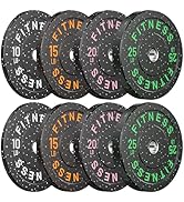 Papababe Weight Plates, 2-Inch Weights Plates Set, Floor Protective Rubber Weight Plates, 10-600l...