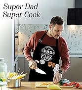 conda Funny Aprons for Men, Cooking Grill BBQ Kitchen Apron for Men, Adjustable Black Chef Apron ...