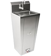 Commercial Hands-Free Pedestal Hand Sink with Foot Pedal and Faucet