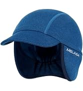 MELASA Winter Fleece Cycling Cap, Ear Warmers Skull Cap Helmet Liner with Sun Visor, Bike Hat Run...