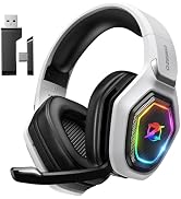Ozeino 2.4GHz Wireless Gaming Headset for PC, Ps5, Ps4 - Lossless Audio USB & Type-C Ultra Stable...