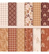 JarThenaAMCS 24 Sheet Boho Fall Pattern Paper 11.8 x 11.8 Inch Buffalo Plaid Rainbow Leaves Doubl...